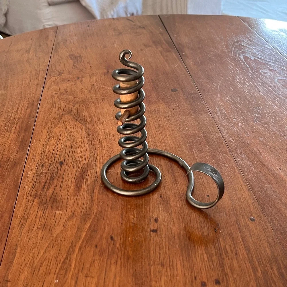 Vintage Wrote Iron Courting Candle Holder